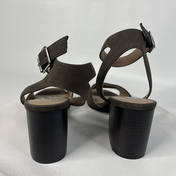 Steve Madden Womens Devlin Taupe Open Toe Suede Sandal Block Heel Ankle Strap 11 - Picture 6 of 13